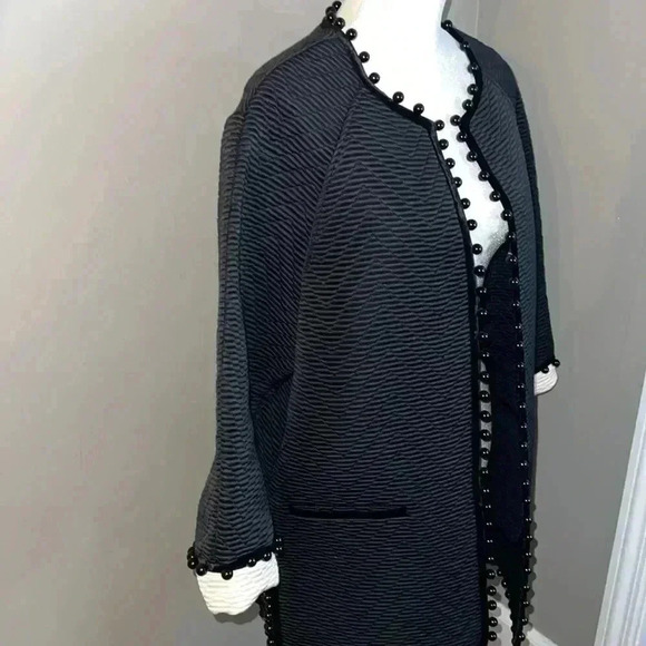 Tory Burch Beaded chevron-jacquard coat Size 10 - Picture 5 of 11